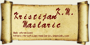 Kristijan Maslarić vizit kartica